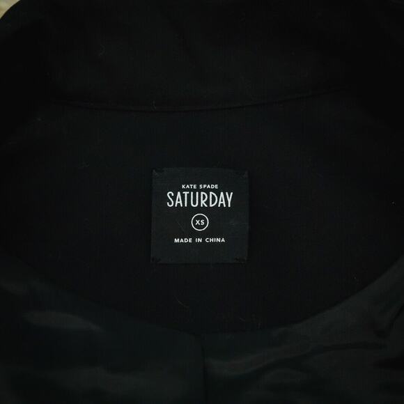 Kate Spade Size XS Black Saturday Moto Asymmetrical Zip Cotton Lined Jacket - Picture 4 of 7